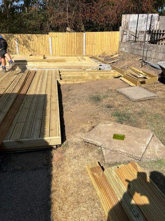 Decking and base for summer house