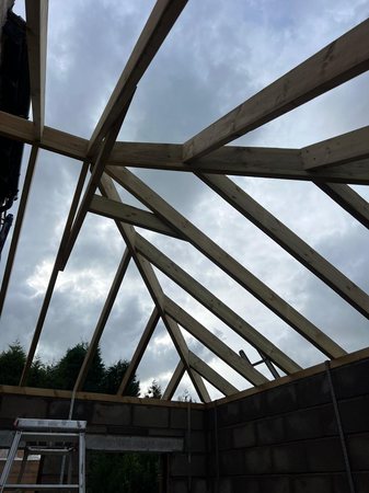 Single storey extension and roof frame