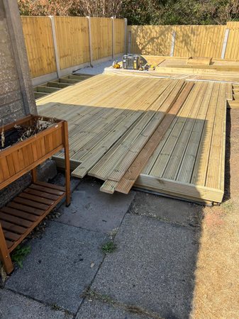 Decking and base for summer house